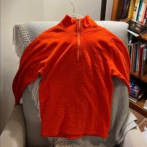 Kids Orange Half-Zip Fleece Sweater